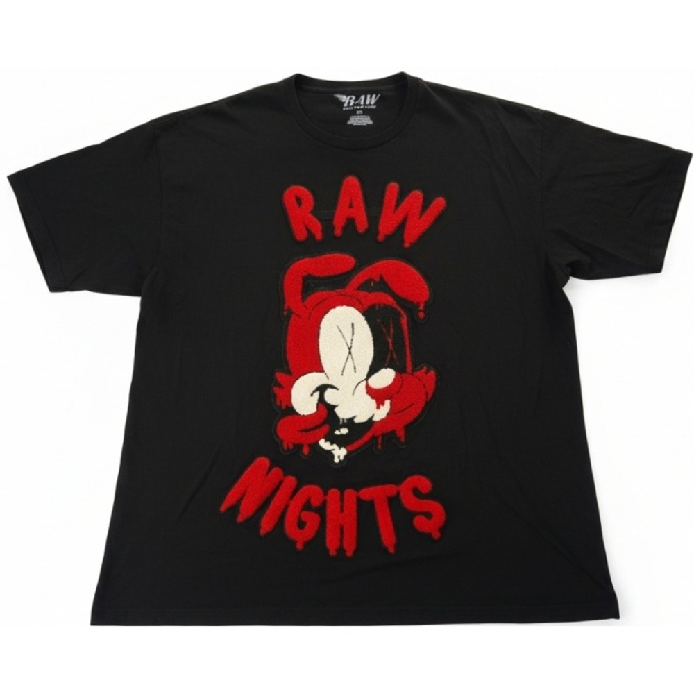 Raw Nights Own The Now Mens Black‎ Embroidered Logo Shirt S/S Sz 4XL